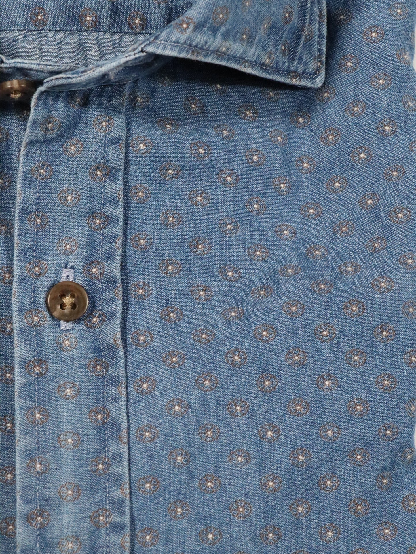 Camicia micro-fantasia in denim GHIRARDELLI EW5124