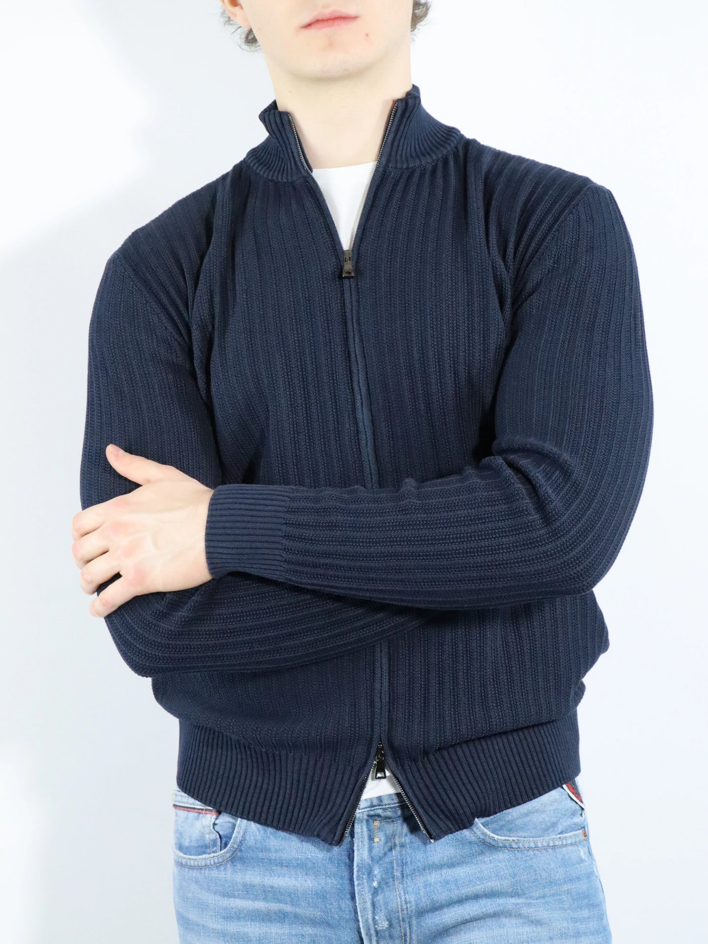 Cardigan in cotone a coste FERRANTE 25004