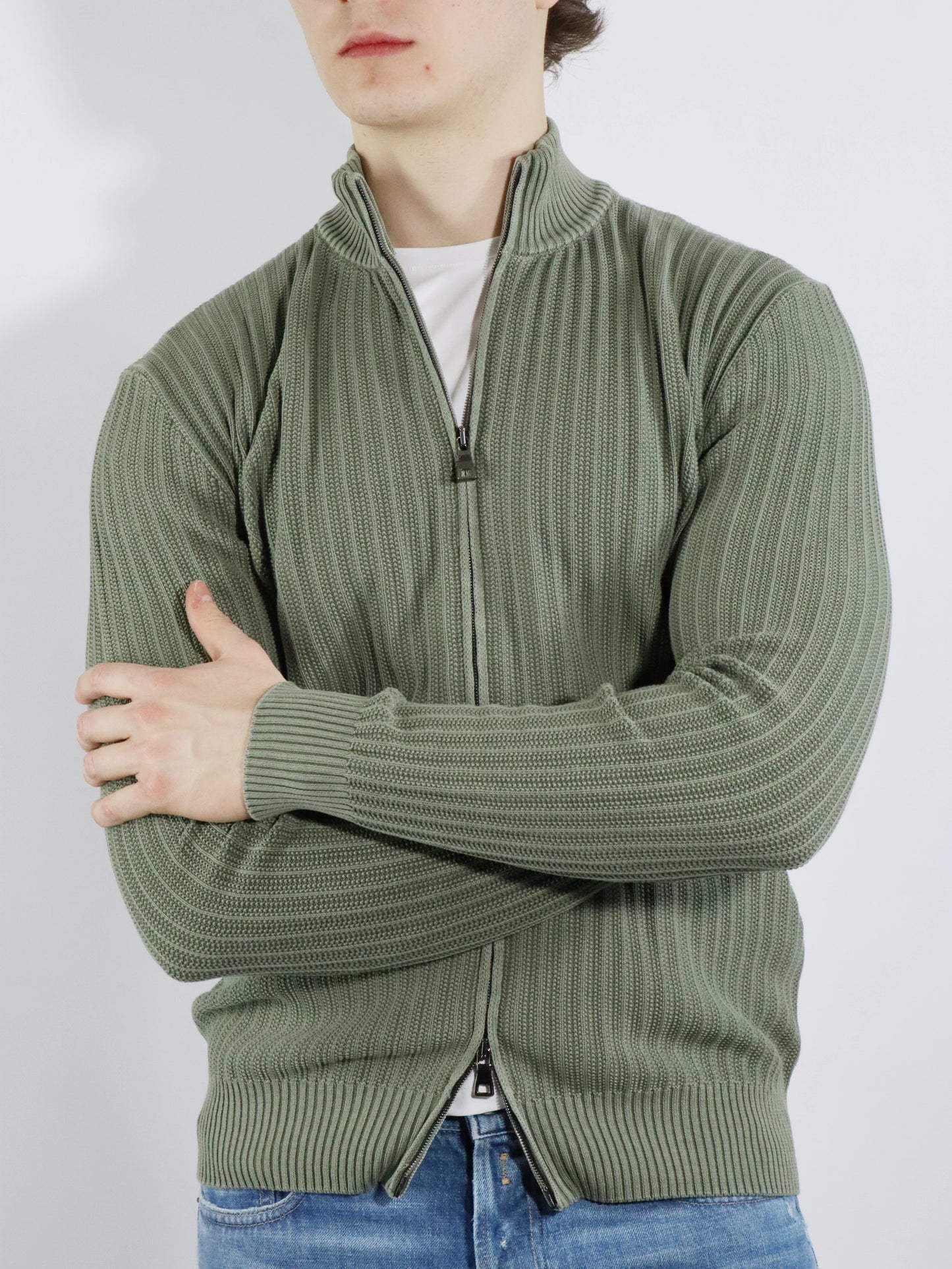 Cardigan in cotone a coste FERRANTE 25004