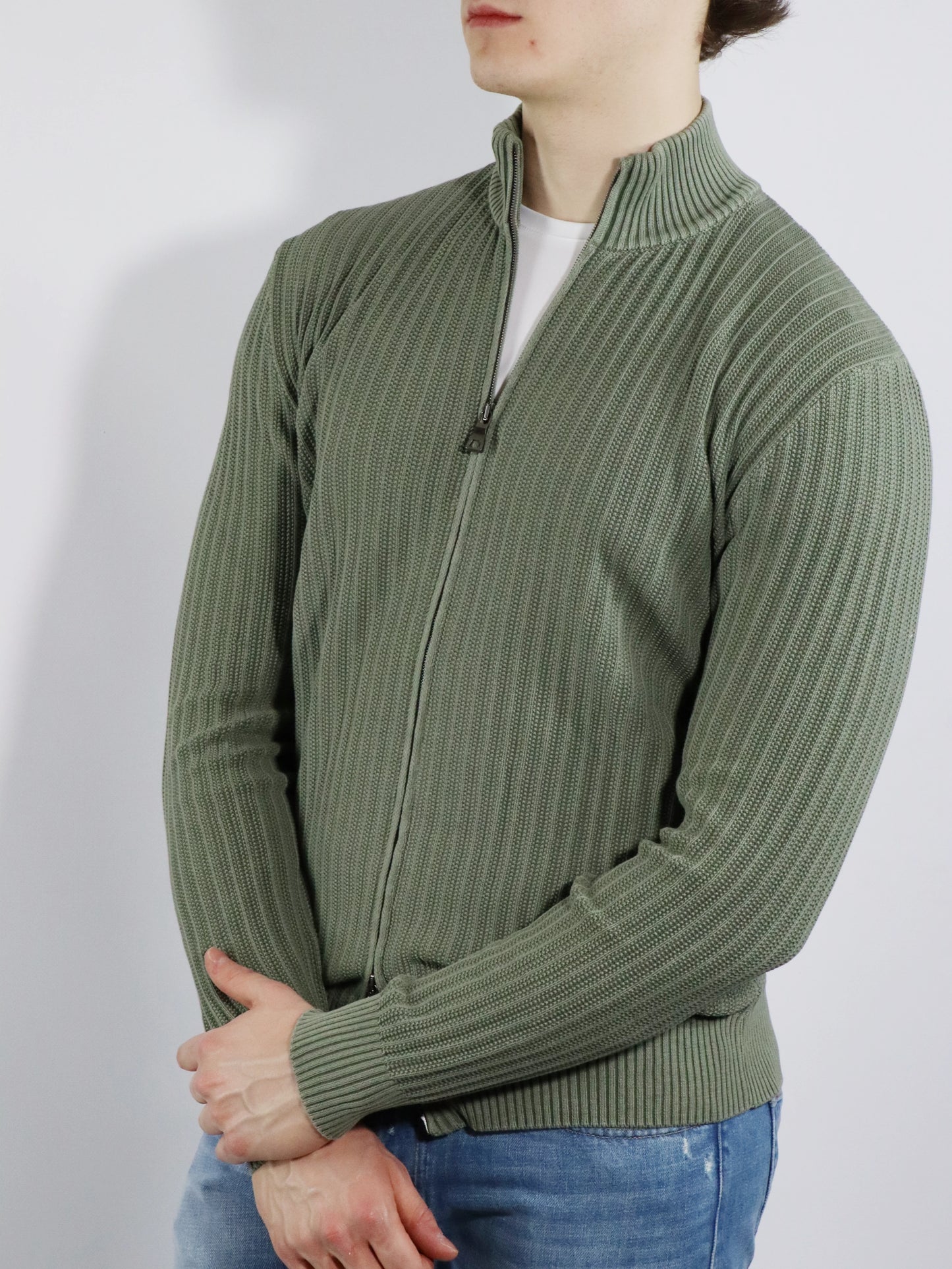 Cardigan in cotone a coste FERRANTE 25004