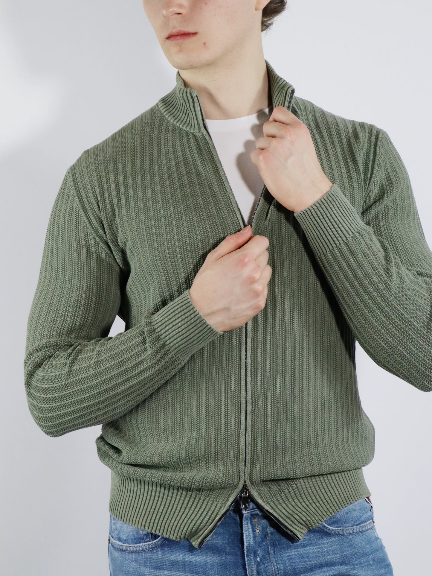 Cardigan in cotone a coste FERRANTE 25004
