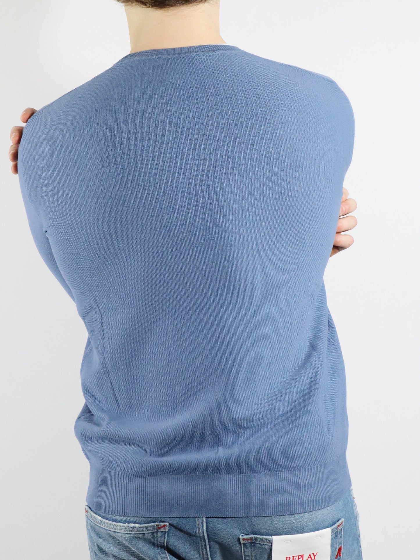 Girocollo in cotone azzurro FERRANTE 23113
