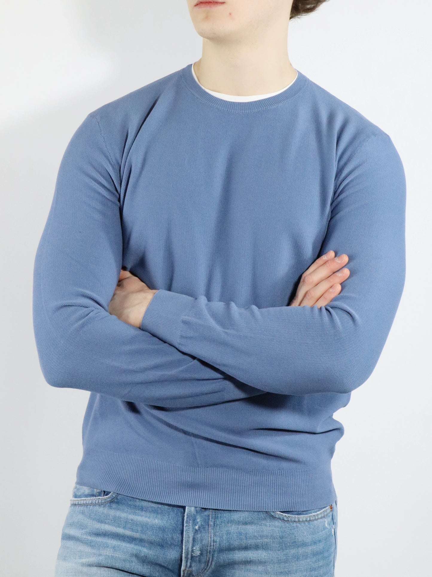 Girocollo in cotone azzurro FERRANTE 23113