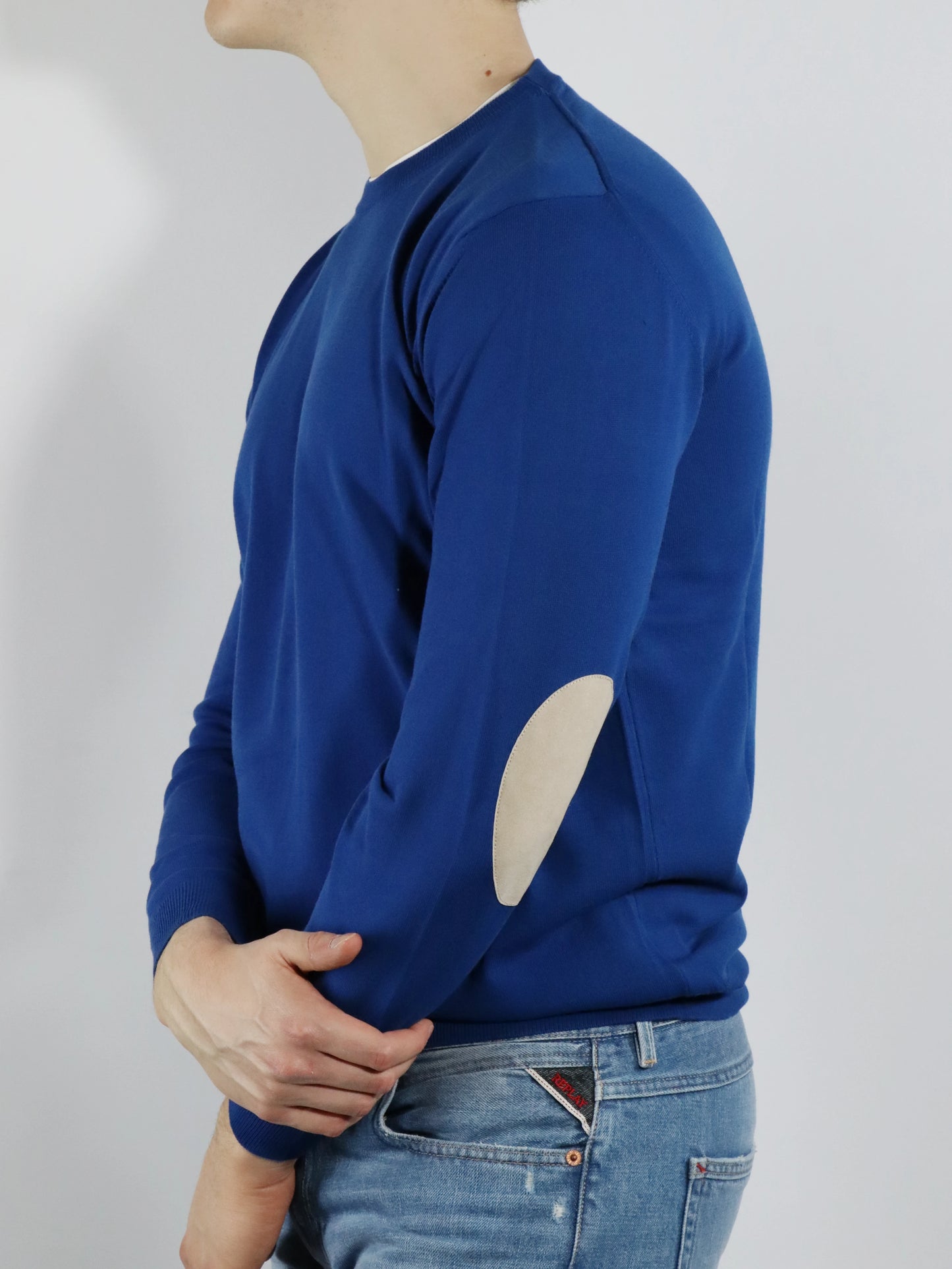Girocollo in cotone con toppe KANGRA 101101
