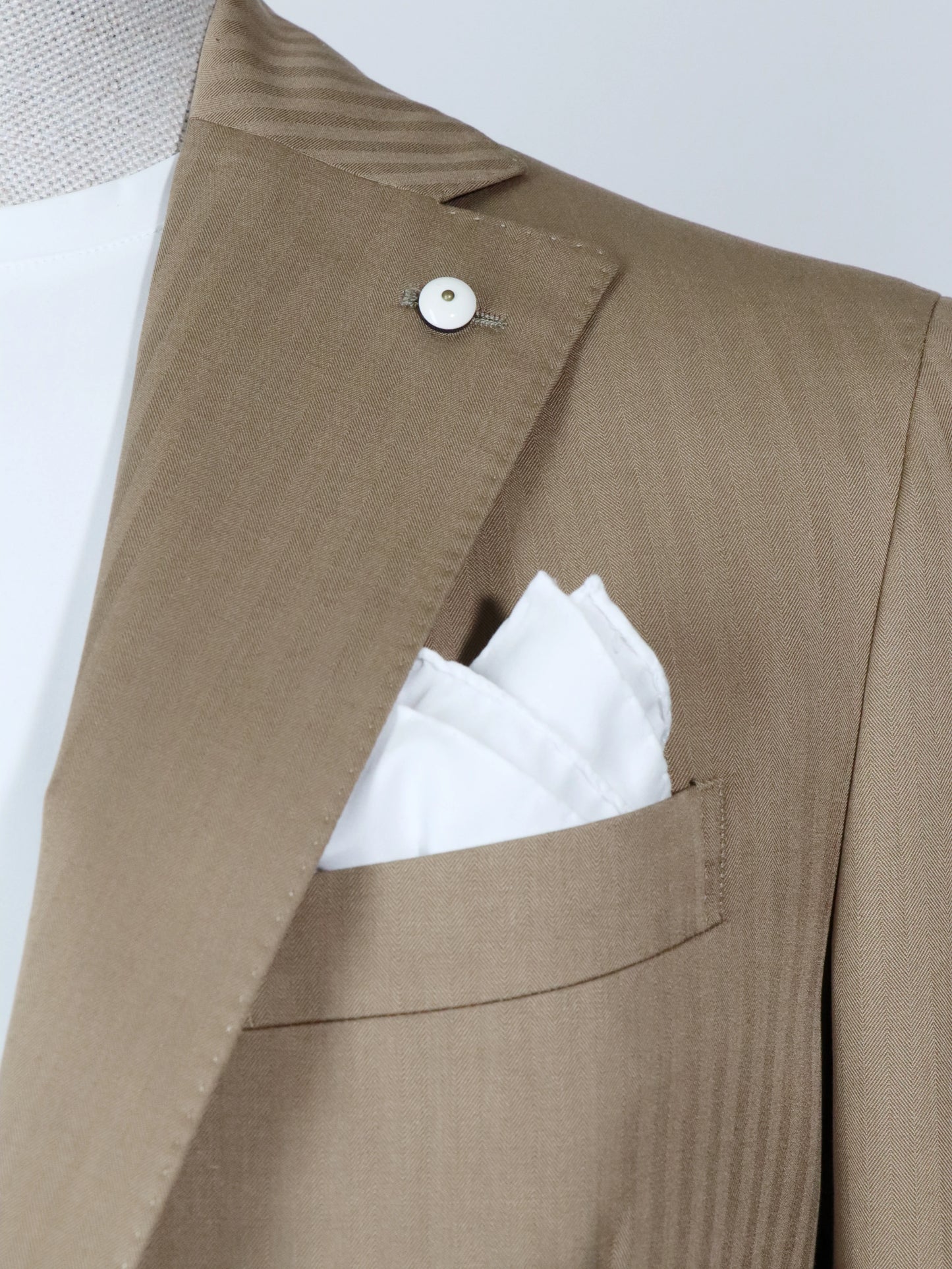 Abito James in lana e cotone beige LBM1911 53370