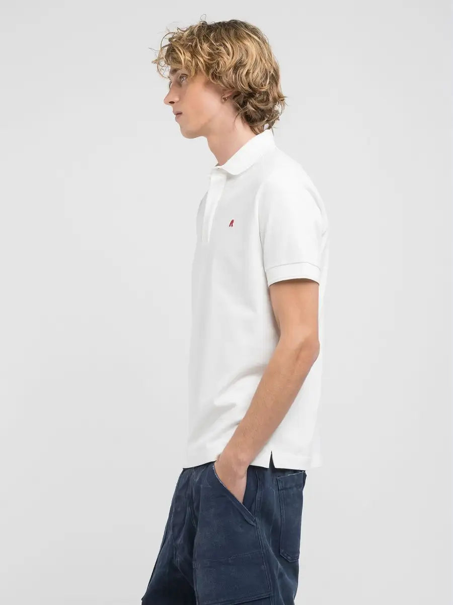 Polo con ricamo off white REPLAY 20623
