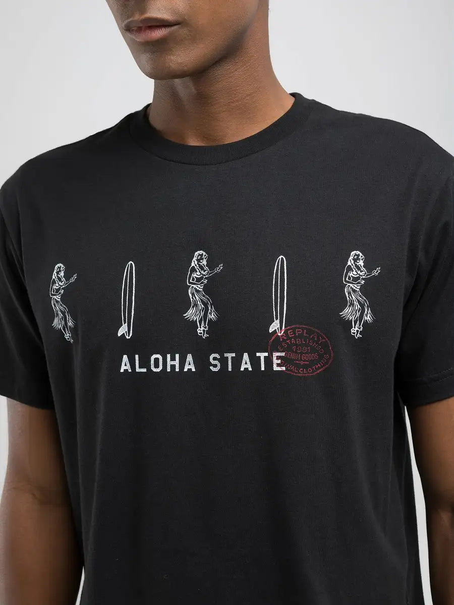T shirt con stampa aloha state REPLAY 2660M3067