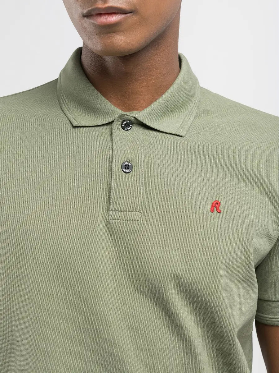 Polo in piquet verde REPLAY 22696