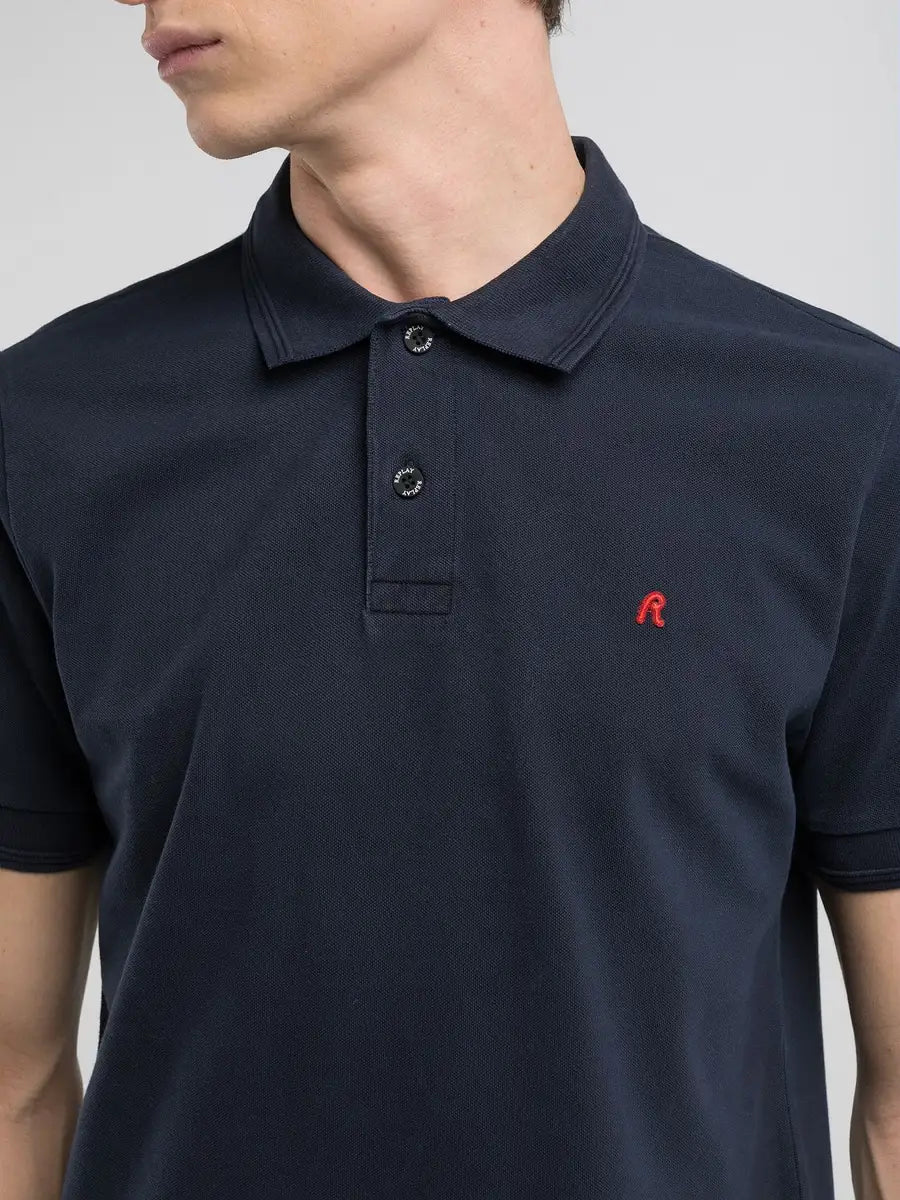 Polo in piquet blu REPLAY 20623