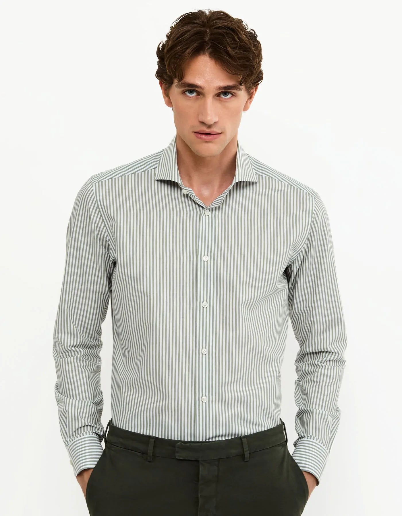 Camicia in twill rigata XACUS 91810