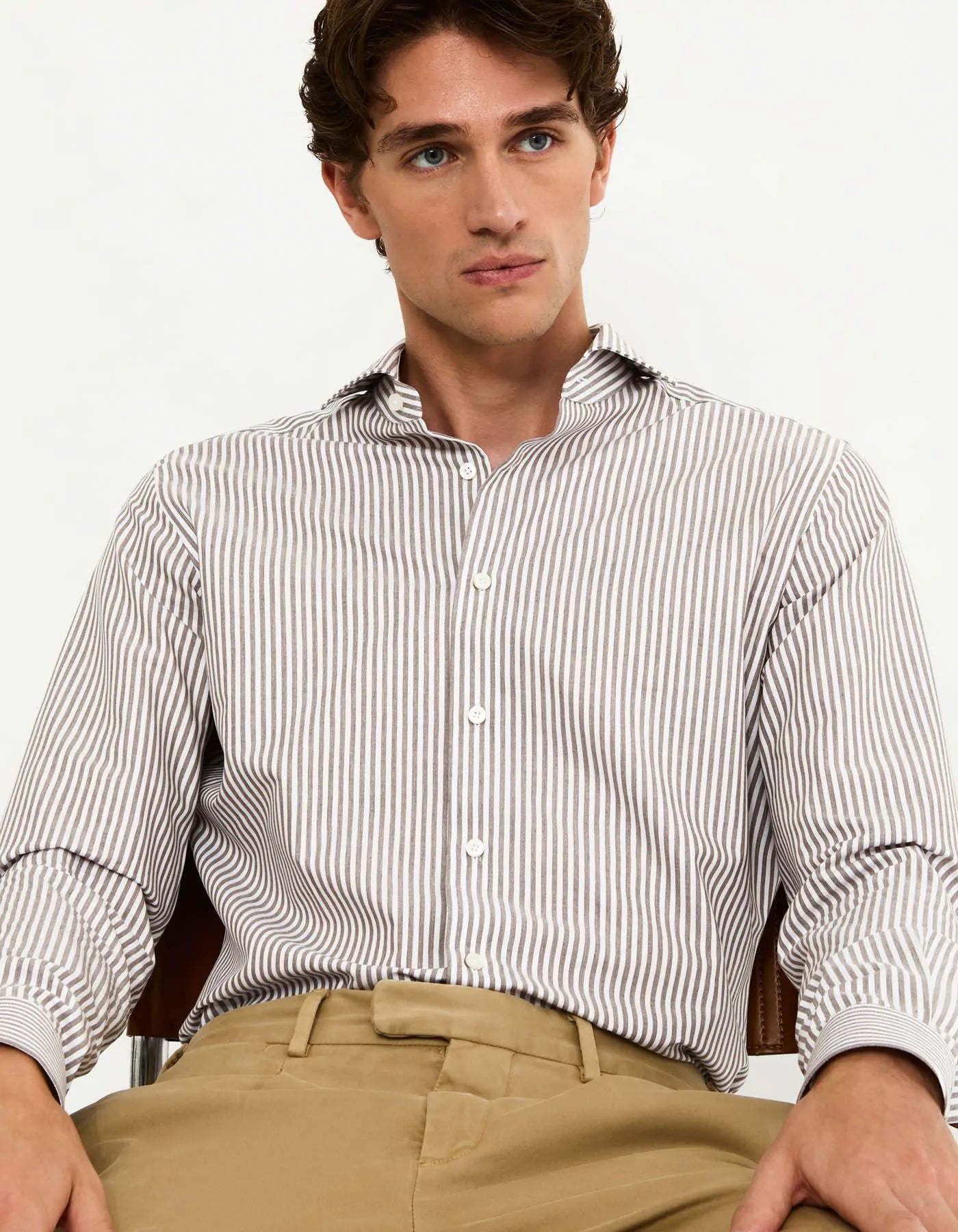 Camicia in twill rigata XACUS 91810