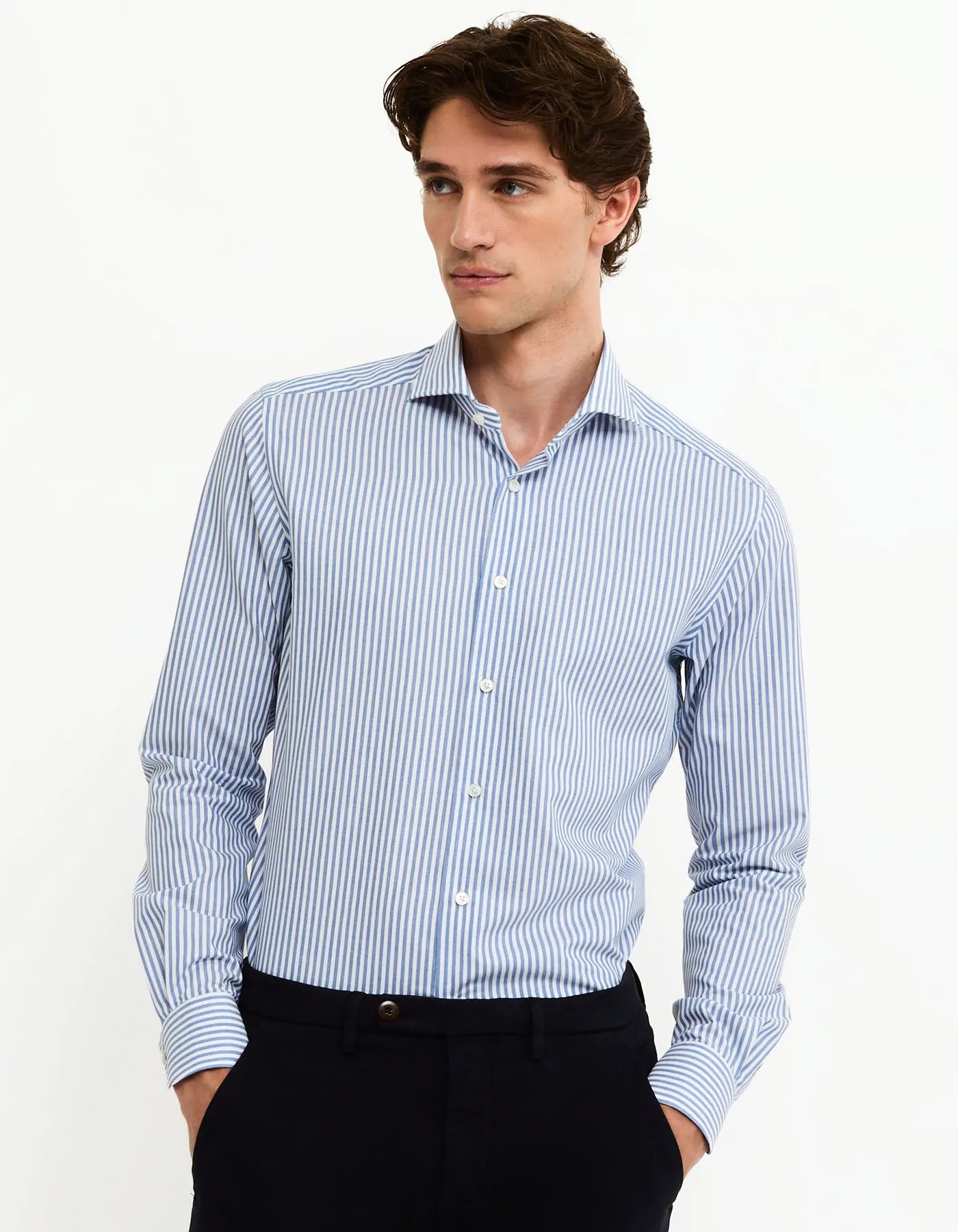 Camicia in twill rigata XACUS 91810