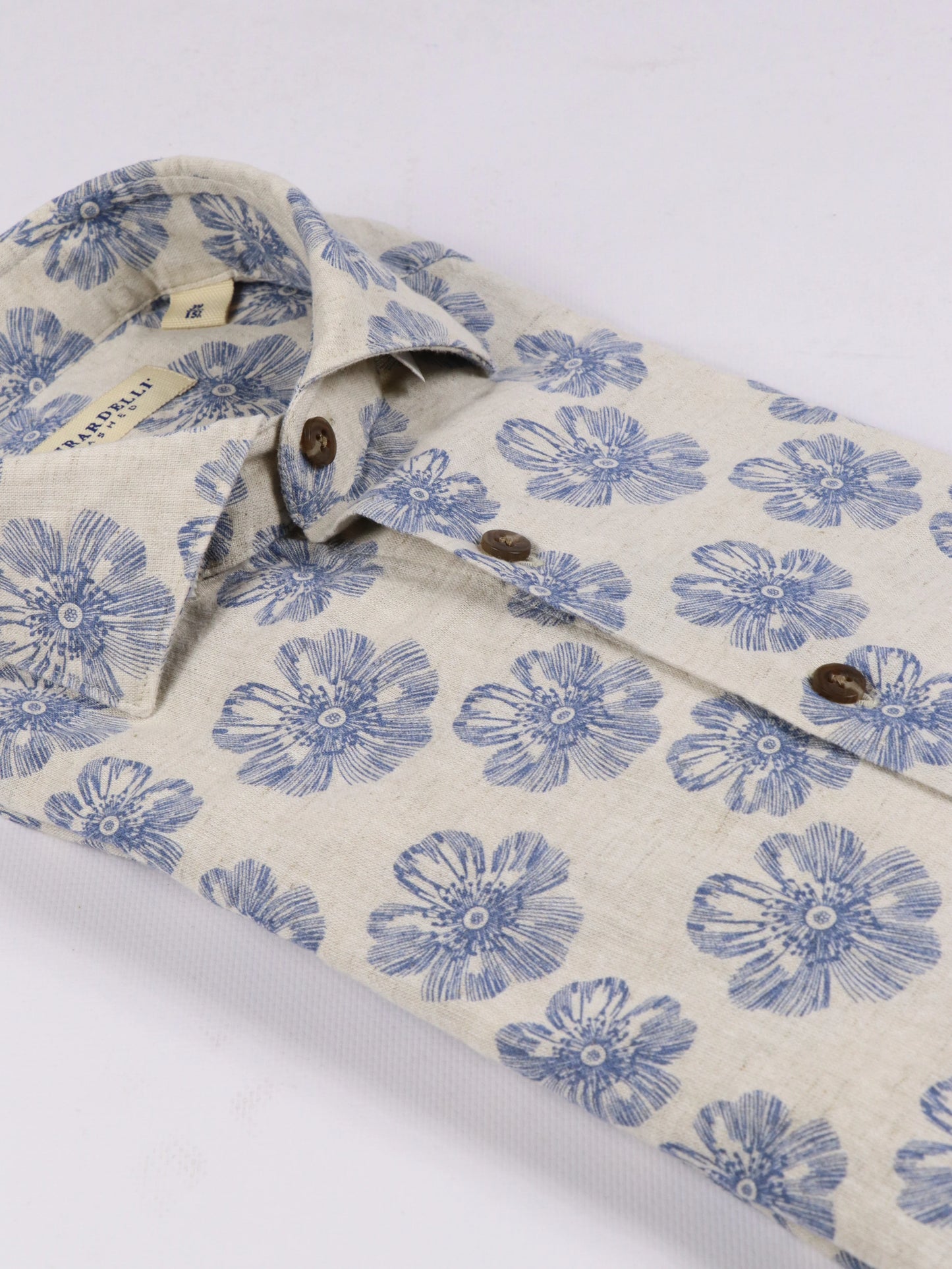 Camicia in lino a fantasia GHIRARDELLI T4339