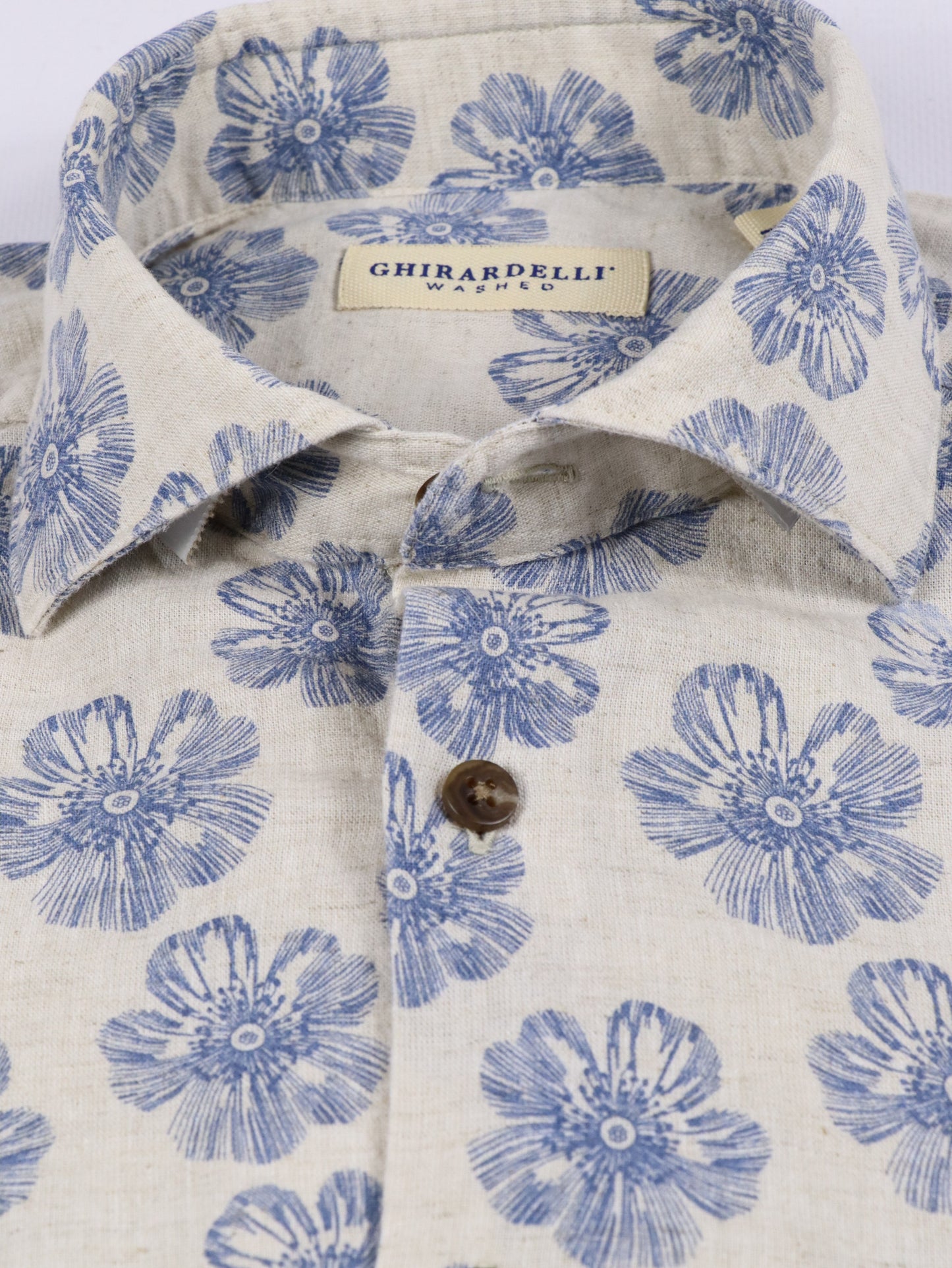 Camicia in lino a fantasia GHIRARDELLI T4339