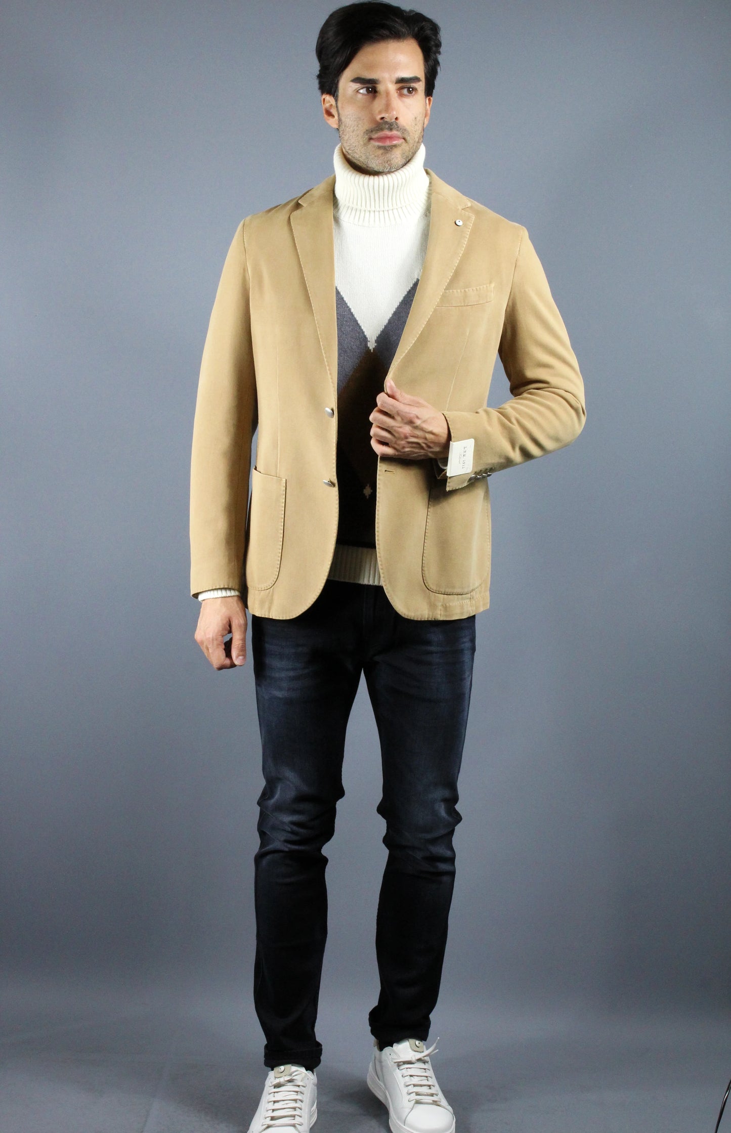 Giacca cammello in cotone e cashmere LBM1911 25518
