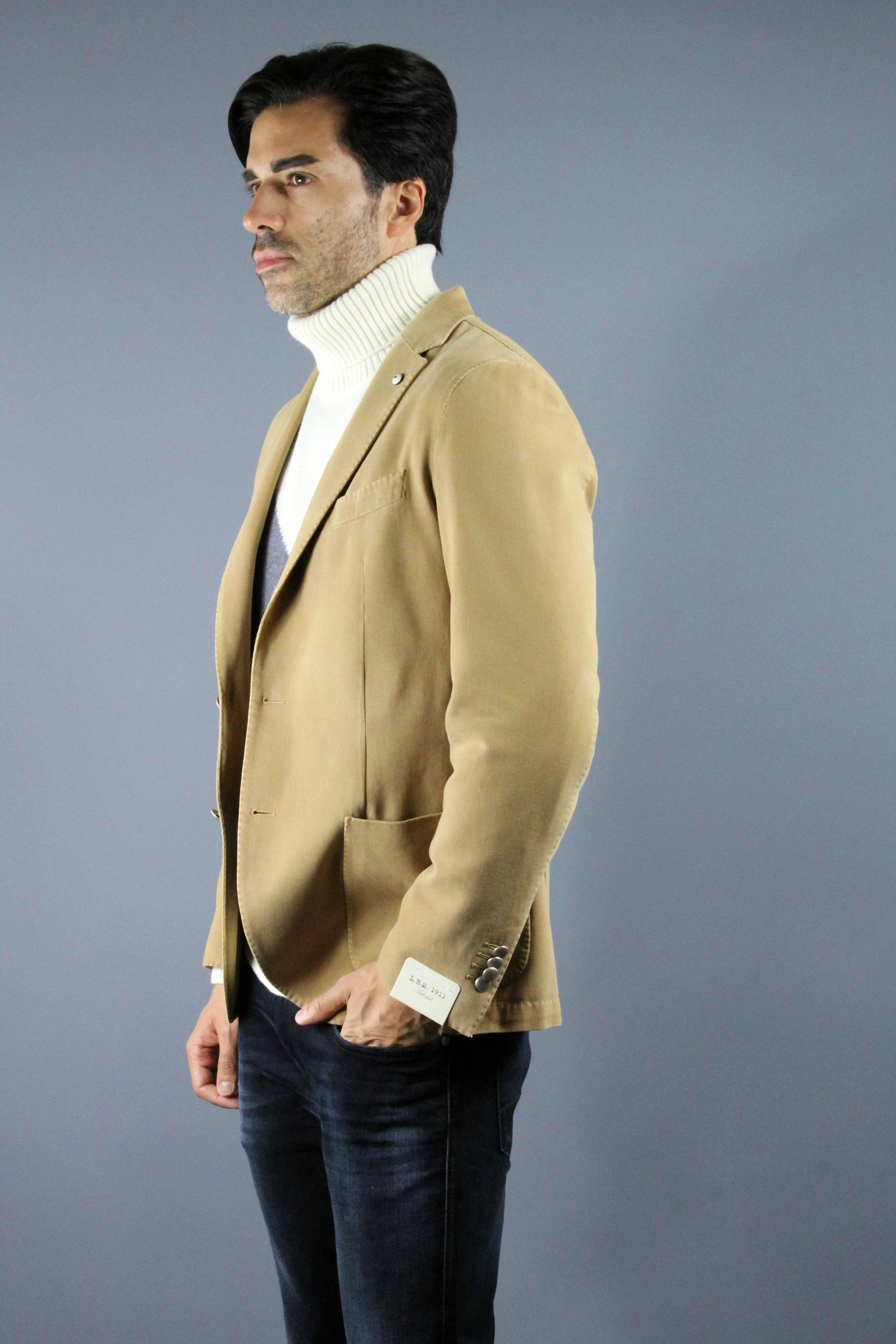 Giacca cammello in cotone e cashmere LBM1911 25518
