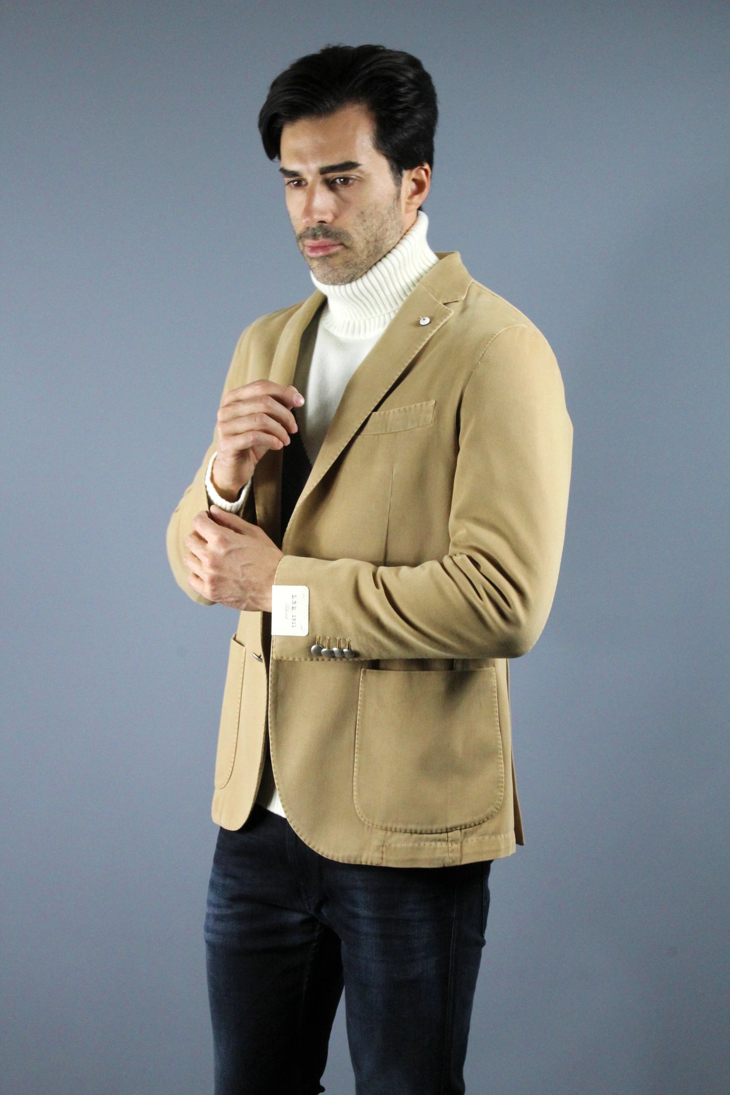 Giacca cammello in cotone e cashmere LBM1911 25518