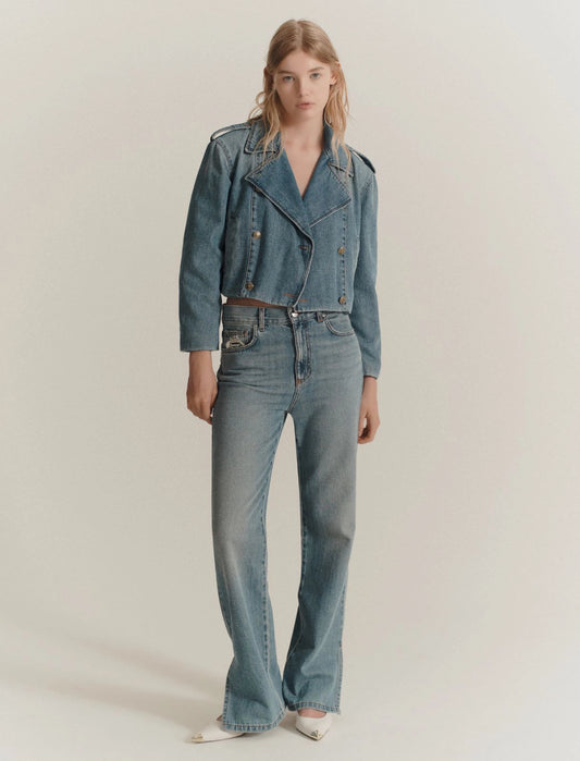 Giacca chiodo in denim MARELLA CASSIA