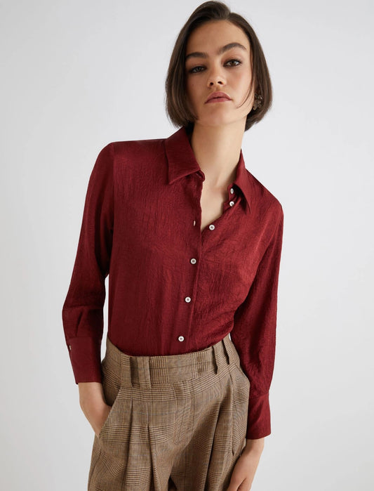 Camicia effetto crinckle bordeaux MARELLA LIRICO