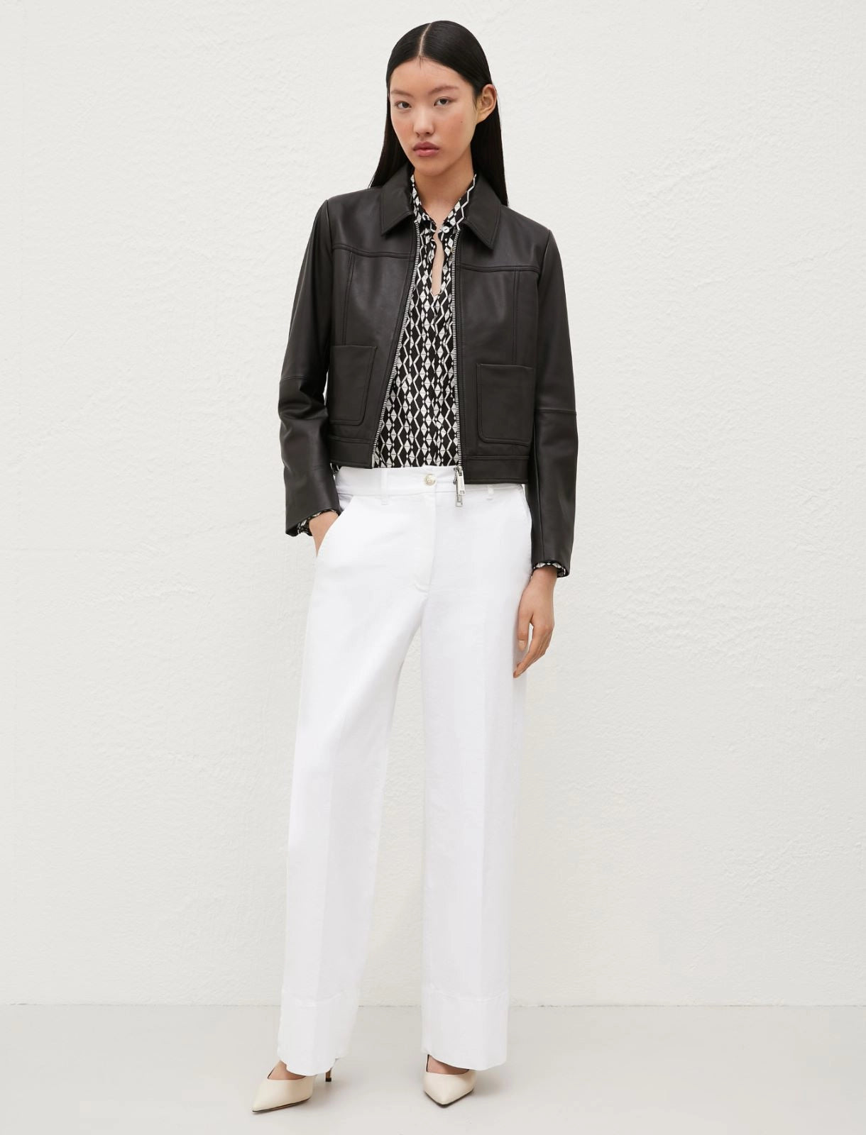 Pantaloni wide leg bianco MARELLA ROXANA