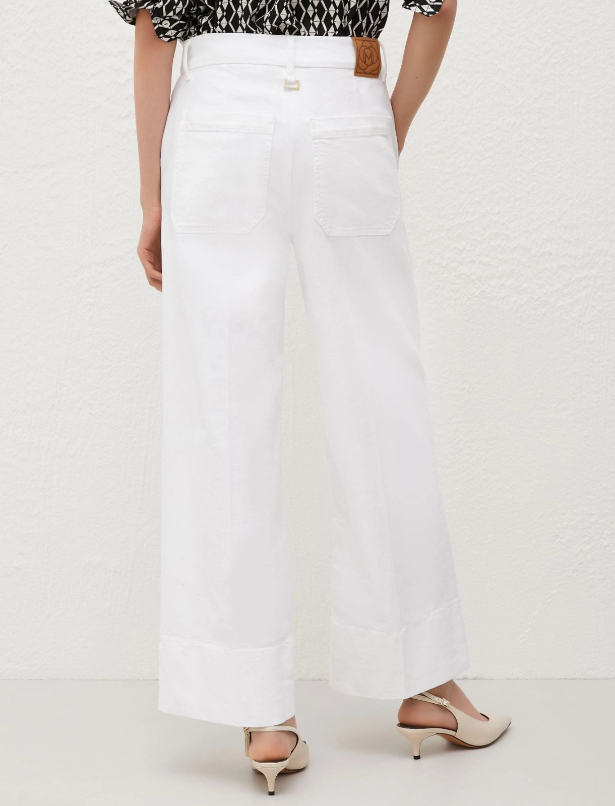 Pantaloni wide leg bianco MARELLA ROXANA