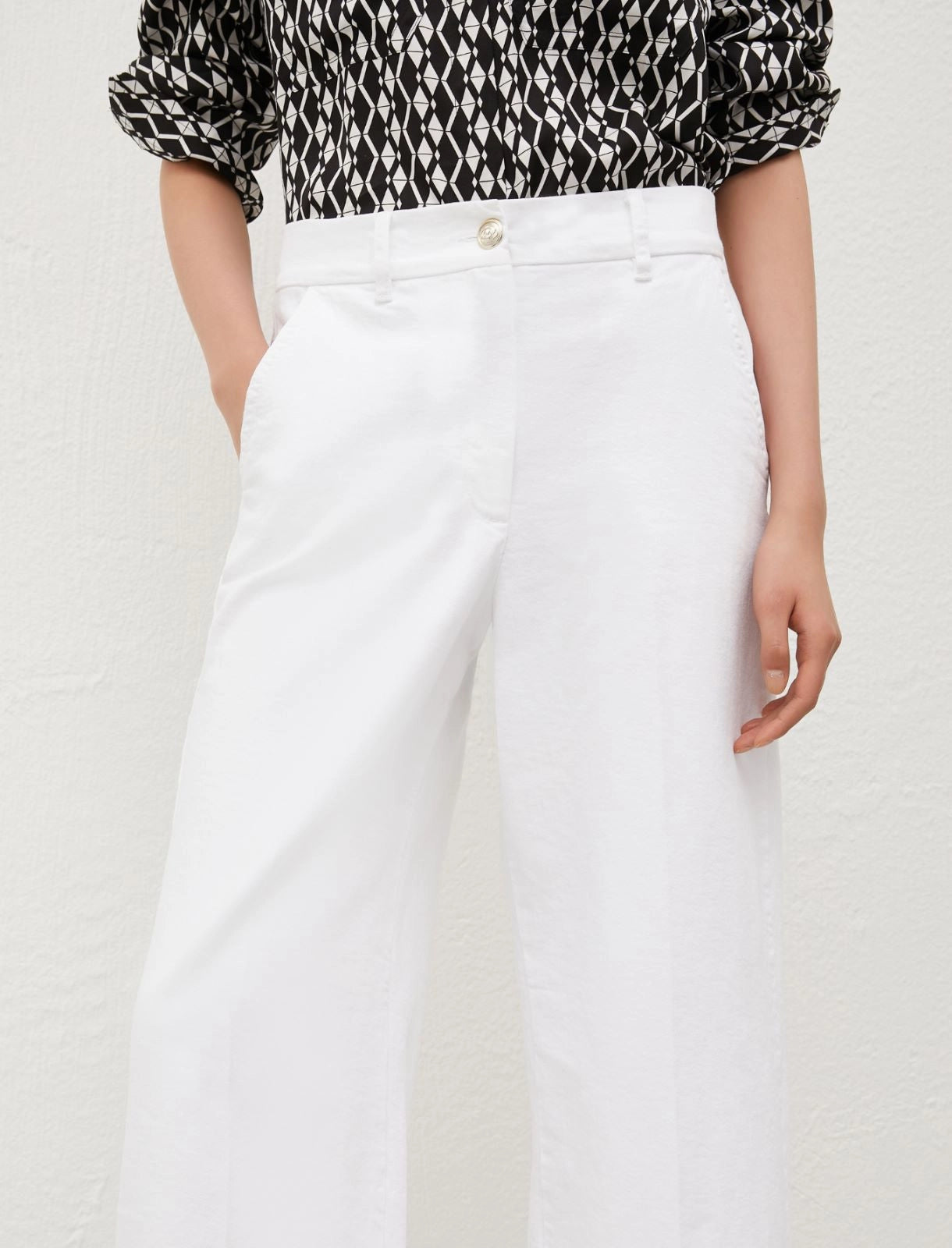 Pantaloni wide leg bianco MARELLA ROXANA