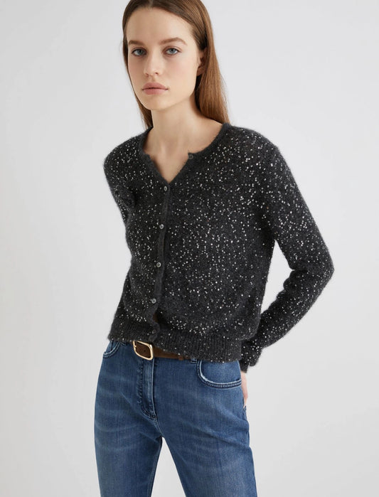 Cardigan in maglia con paillettes MARELLA SABA1