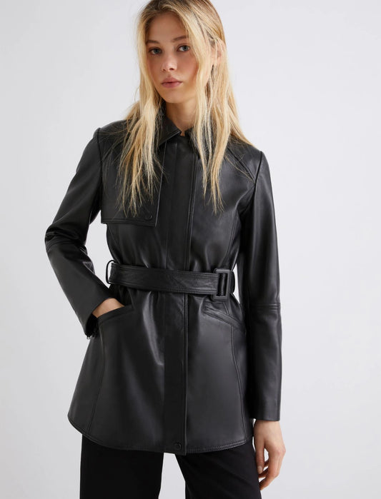 Giaccone in pelle nero MARELLA SEDILE
