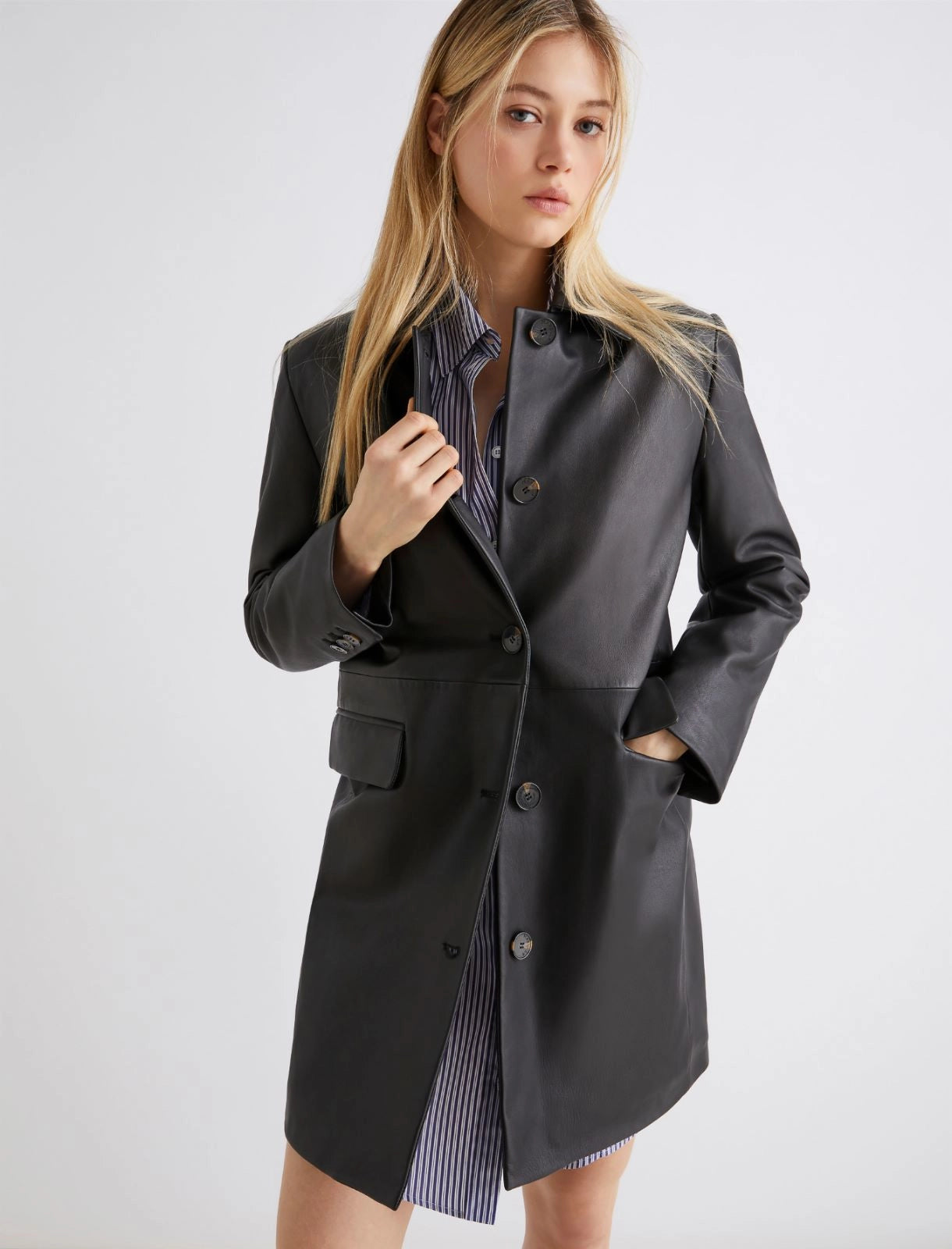 Cappotto in pelle nero MARELLA PALOMBO