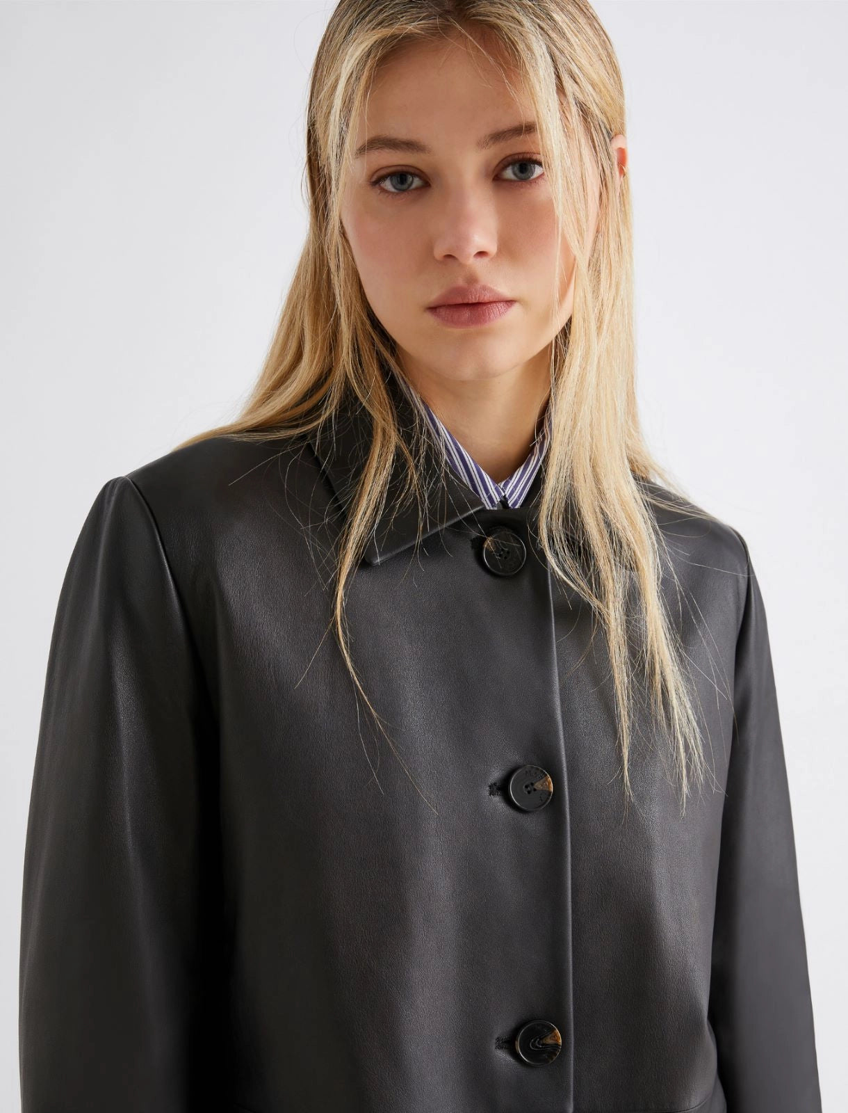 Cappotto in pelle nero MARELLA PALOMBO