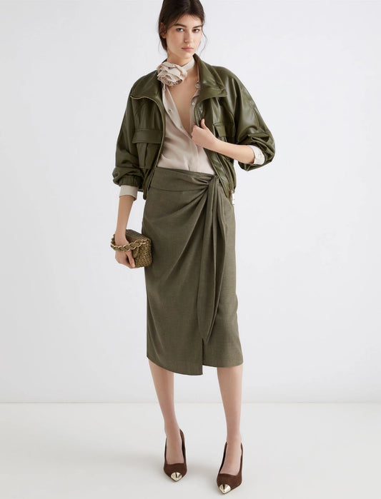 Blouson in jersey spalmato oliva MARELLA LORETTA