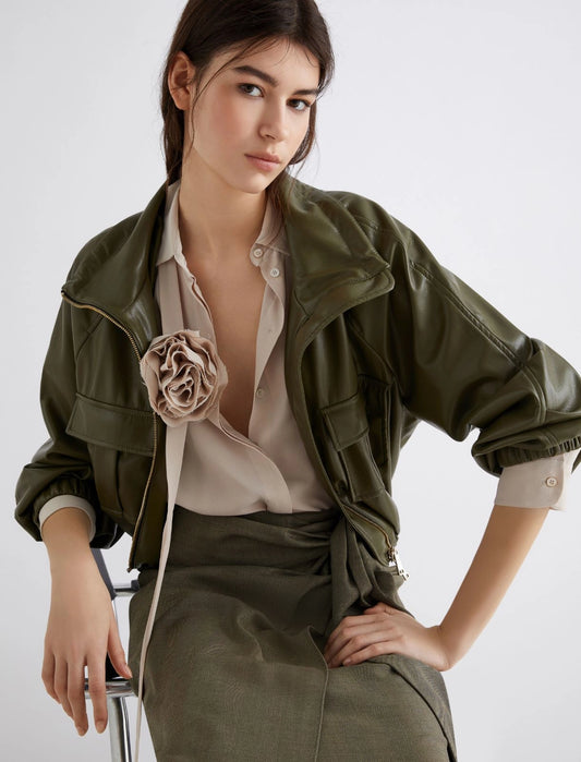 Blouson in jersey spalmato oliva MARELLA LORETTA