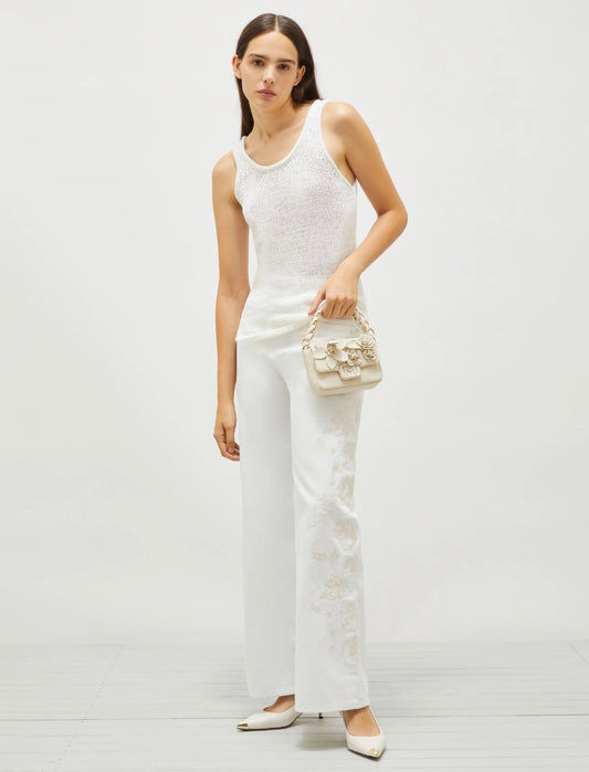 Top filato 3D bianco MARELLA EDITOR