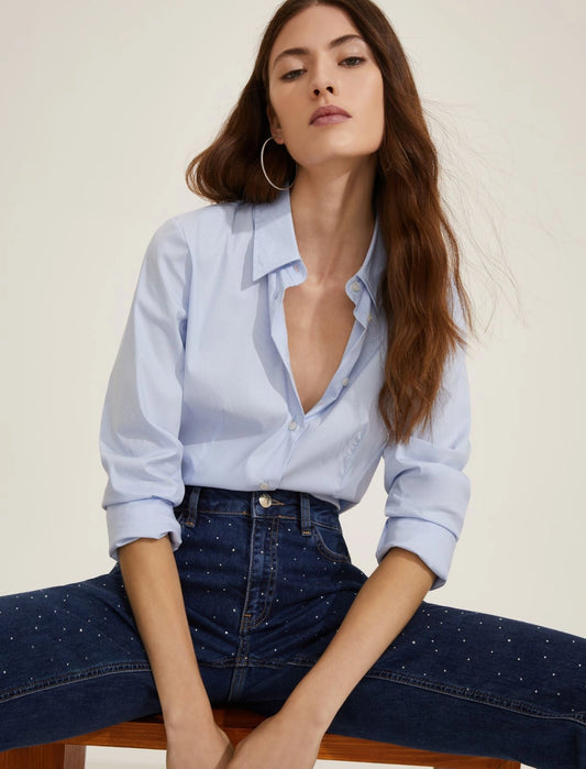 Camicia in popeline azzurra EMME RACER