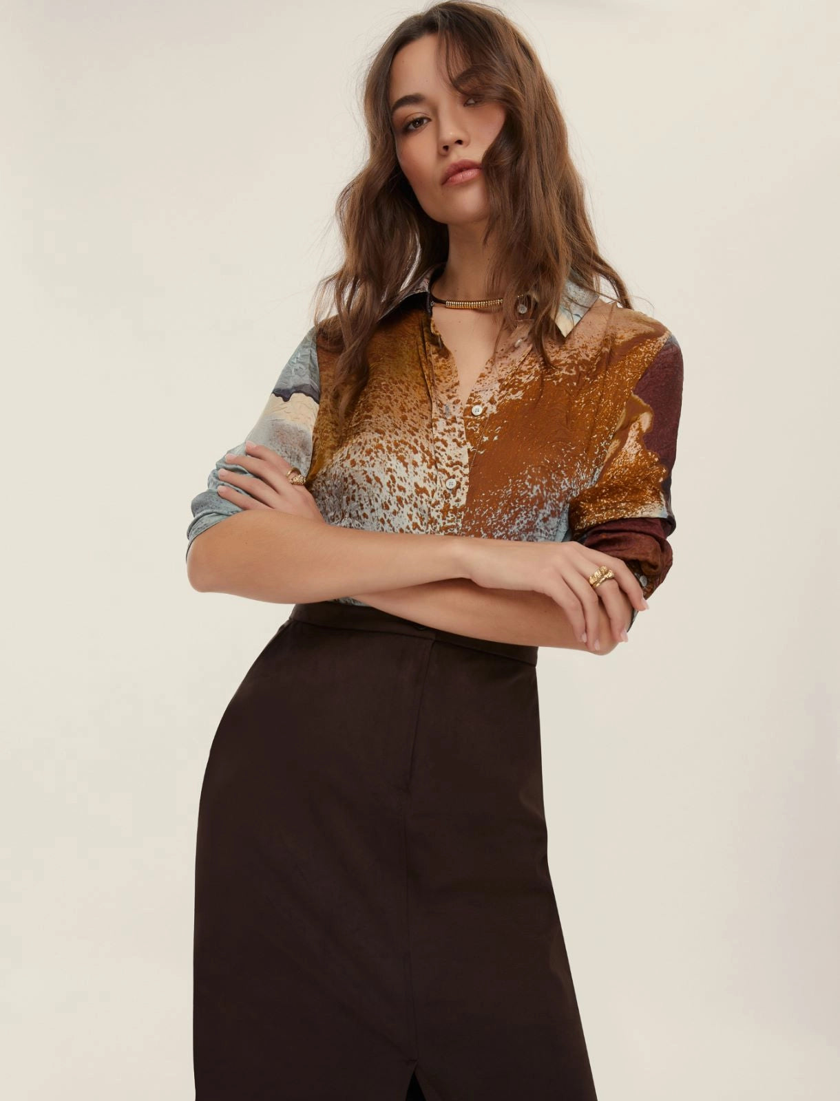 Camicia in raso stampato EMME FACELLA