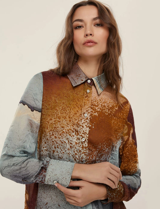 Camicia in raso stampato EMME FACELLA