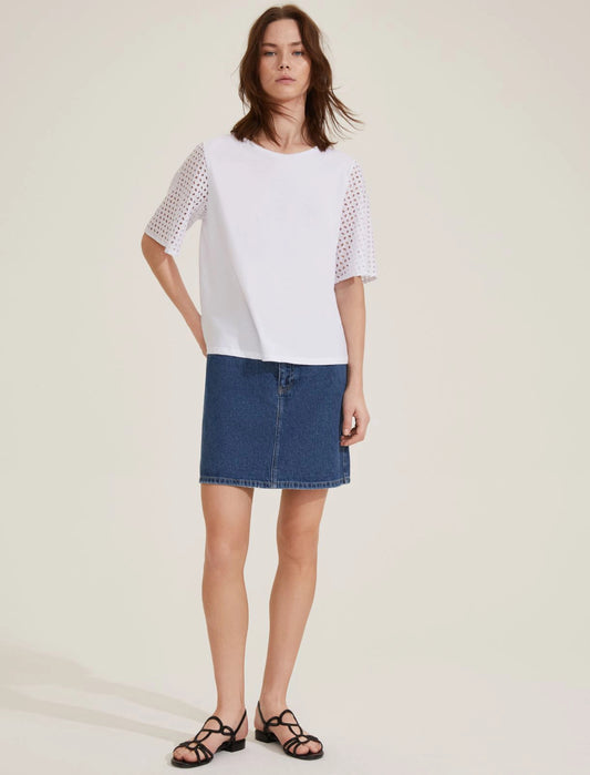 T shirt con maniche in sangallo EMME EGER