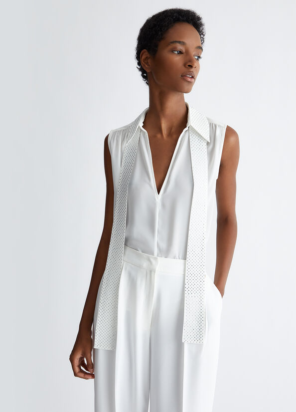 Top bianco elegante LIU JO CA4157