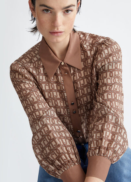 Camicia monogram in seta LIU JO CA4328