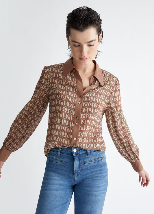 Camicia monogram in seta LIU JO CA4328