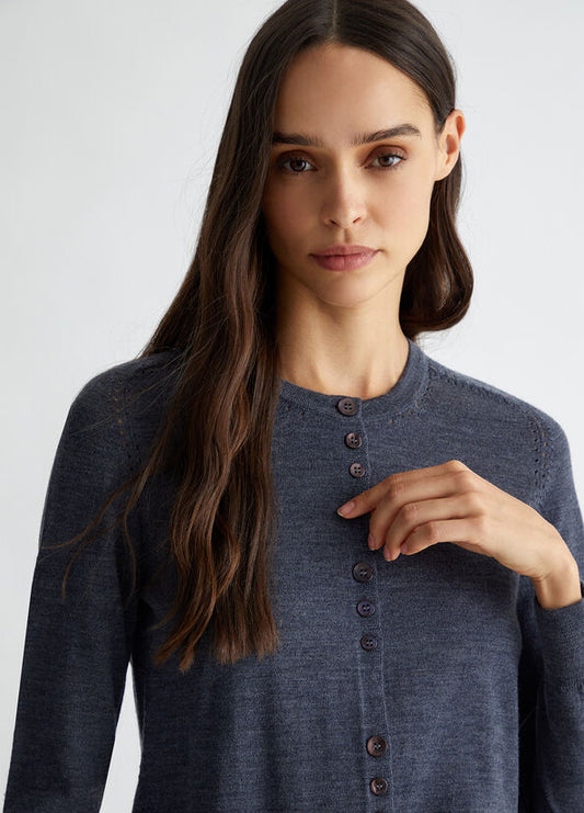 Cardigan in lana antracite LIU JO CF4047