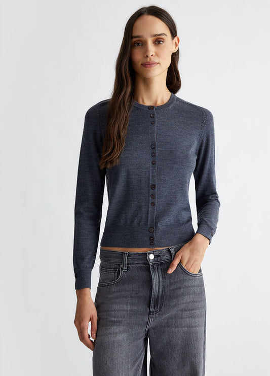 Cardigan in lana antracite LIU JO CF4047