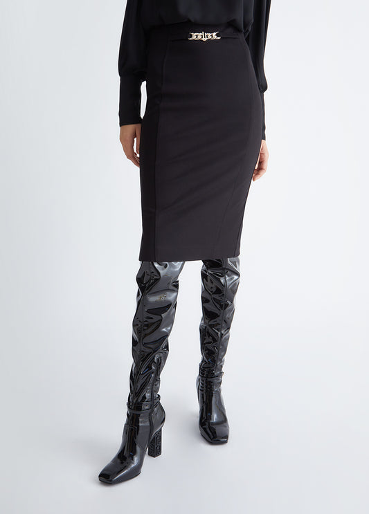 Gonna longuette nera LIU JO CF3062