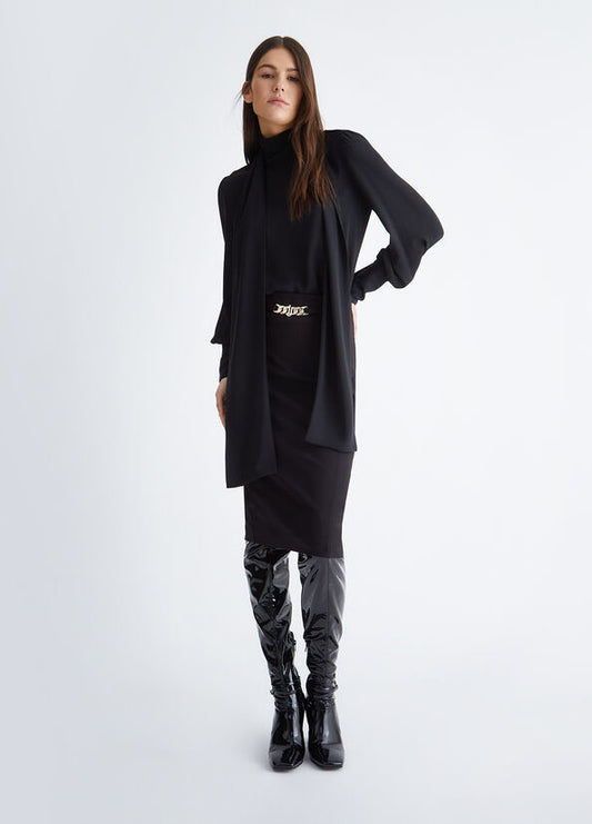 Gonna longuette nera LIU JO CF3062