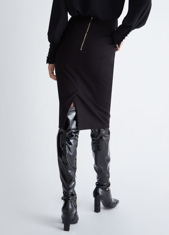 Gonna longuette nera LIU JO CF3062