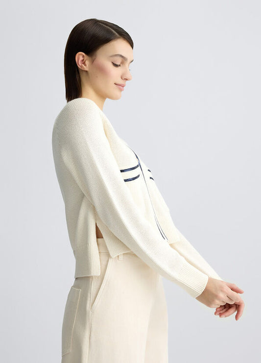Cardigan bianco con pailletes CA5110