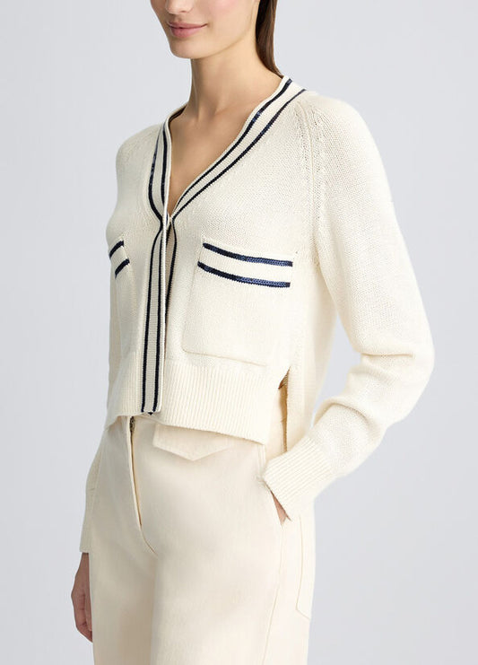 Cardigan bianco con pailletes CA5110