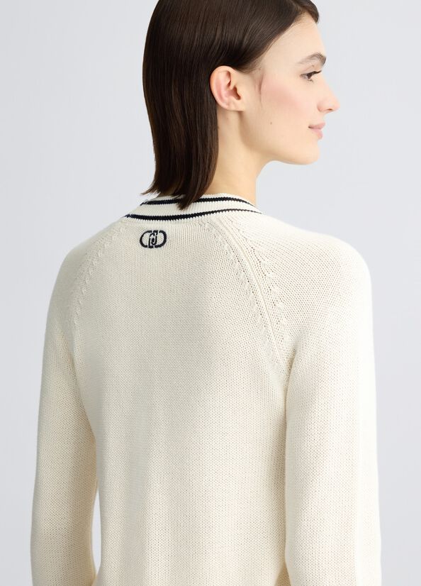 Cardigan bianco con pailletes CA5110