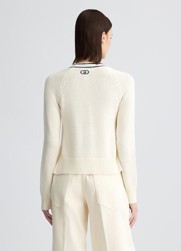 Cardigan bianco con pailletes CA5110