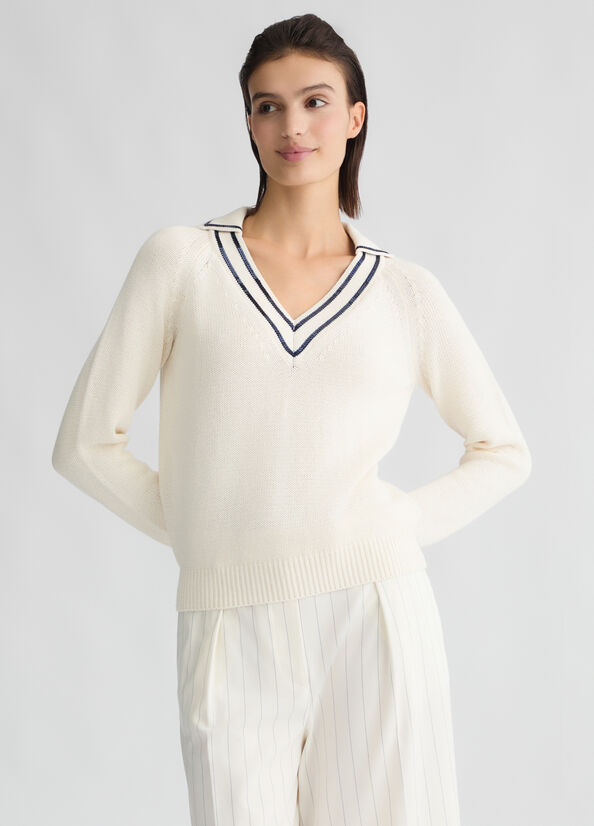 Maglia bianca in cotone LIUJO CA5112